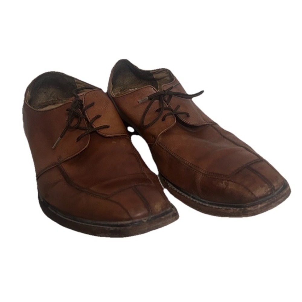 Pronto Uomo Dress Shoes Brown Leather Men's 11 M Oxford Lace Up Casual Low Top